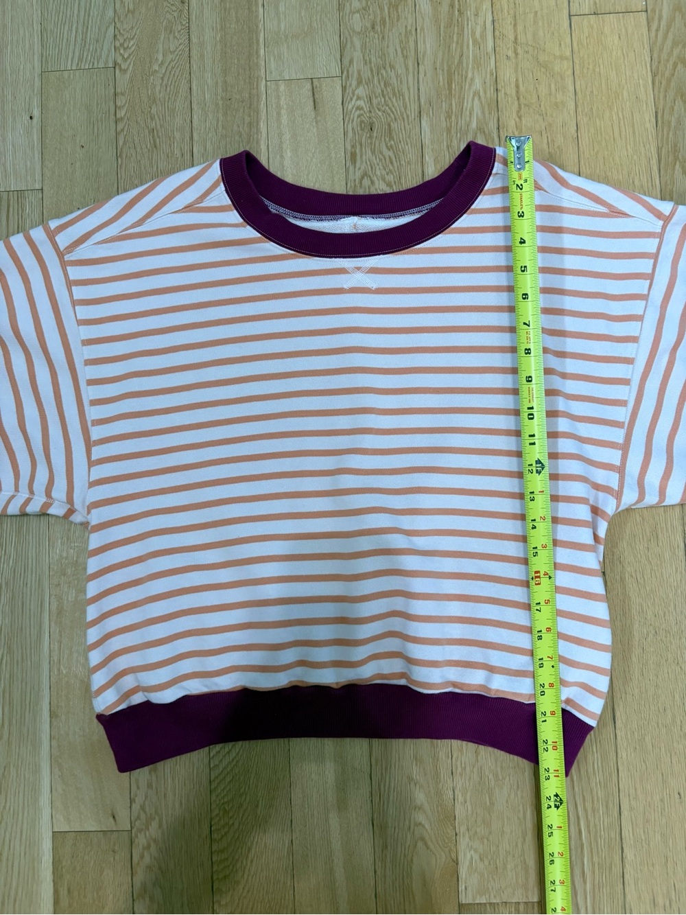 Pilcro Anthropologie Striped Pullover Sweatshirt Medium Slouchy Boho Casual - Picture 6 of 9